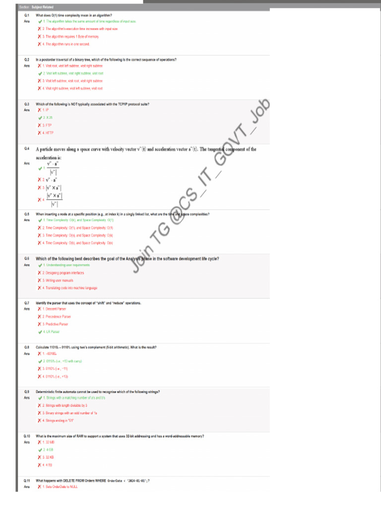 SJVN CS - IT QUESTION PAPER - Watermark | PDF