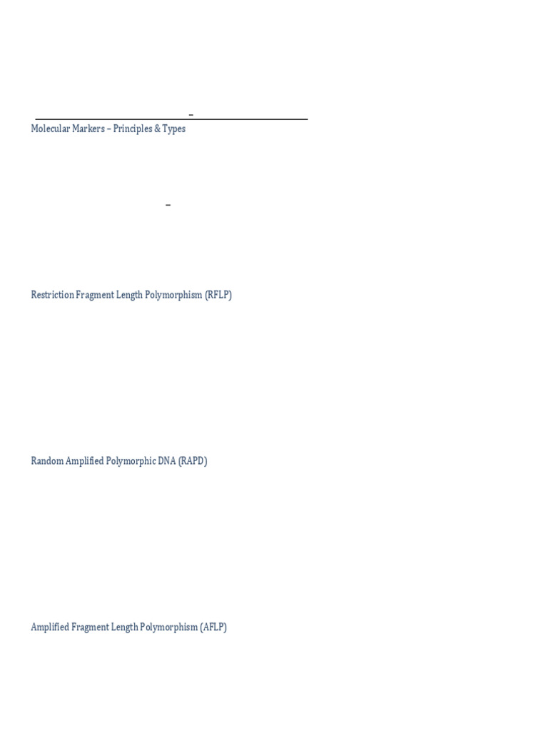 Molecular Markers in Genomics Explained | PDF | Microsatellite | Single ...