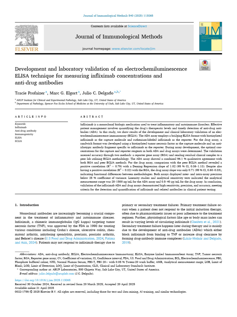 Development and Laboratory Validation of An Electrochemiluminescence ...