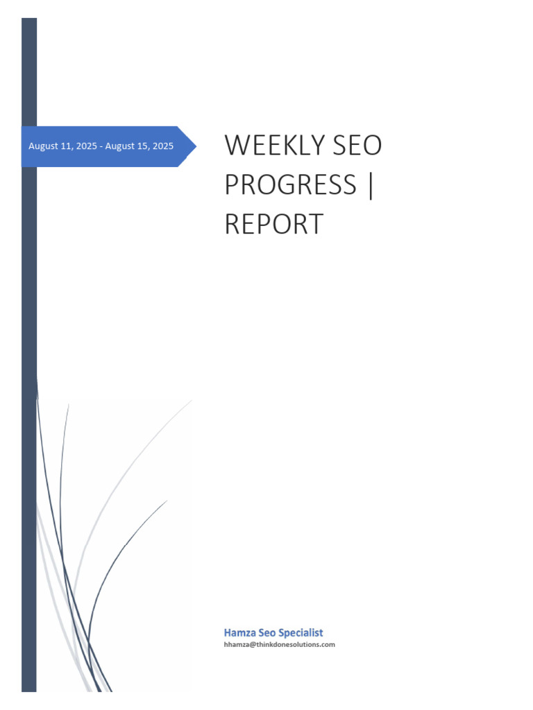 Weekly SEO Progress Report (Aug 2025) | PDF | Search Engine ...