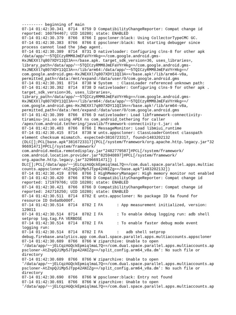Android App Cloning Debug Log Analysis | PDF | Android (Operating ...