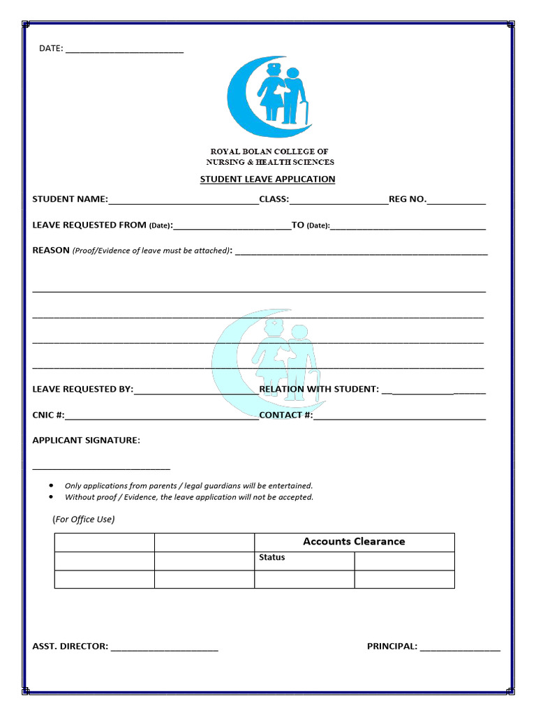 Student Leave Application Form | PDF