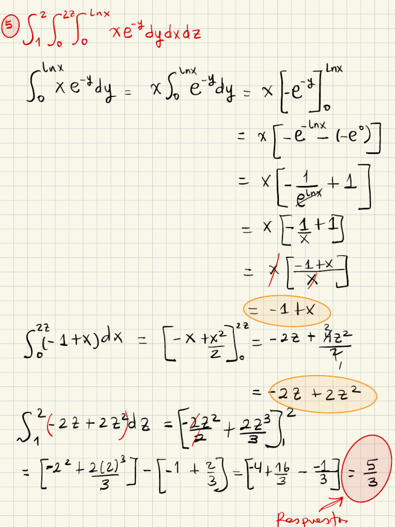 Integral Calculations for 5 | PDF