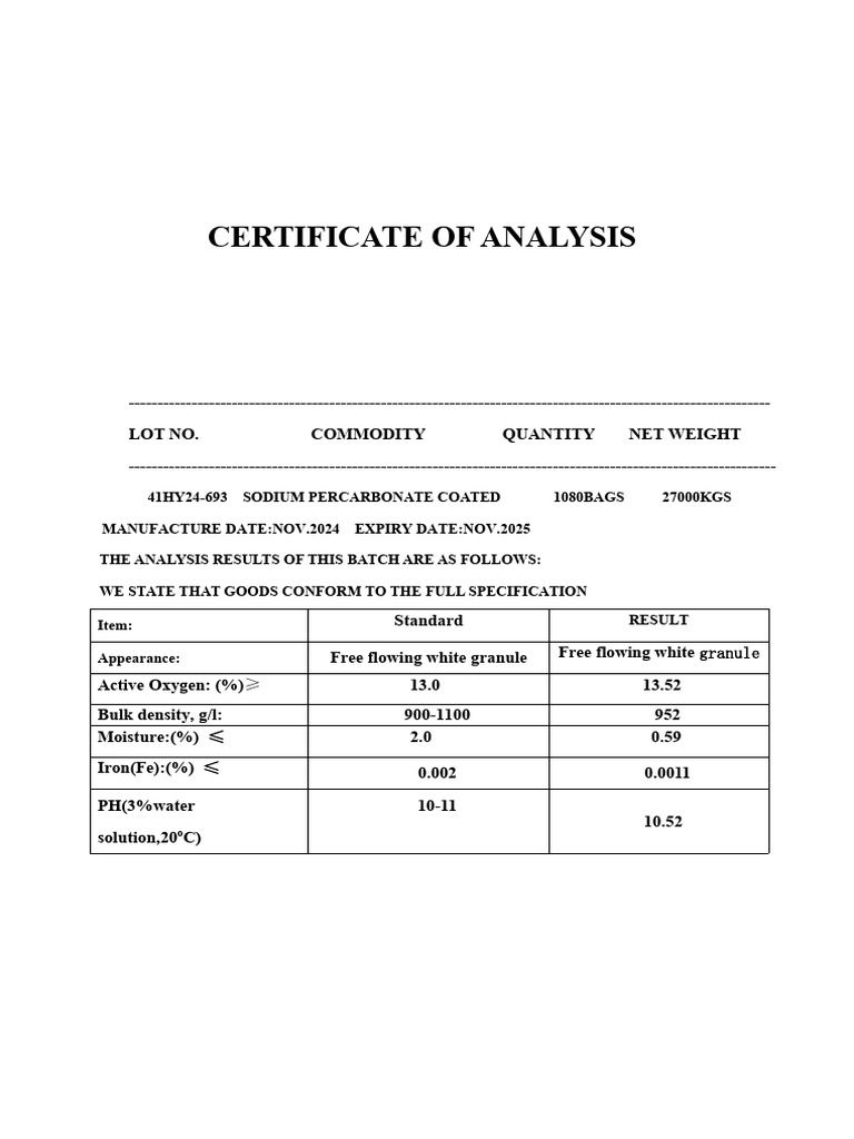 Coa 41hy24-693 | PDF