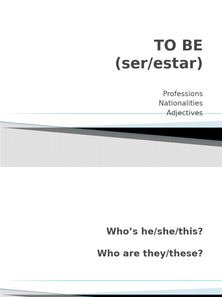 To Be + Professions | PDF