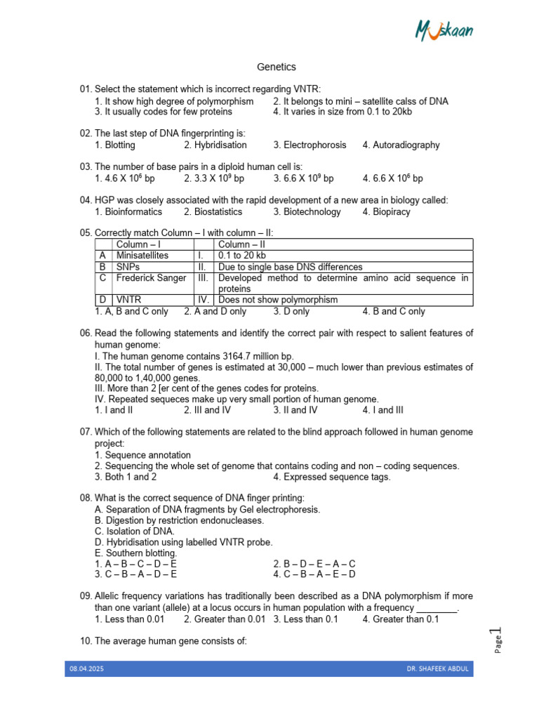 Genetics | PDF | Single Nucleotide Polymorphism | Human Genome