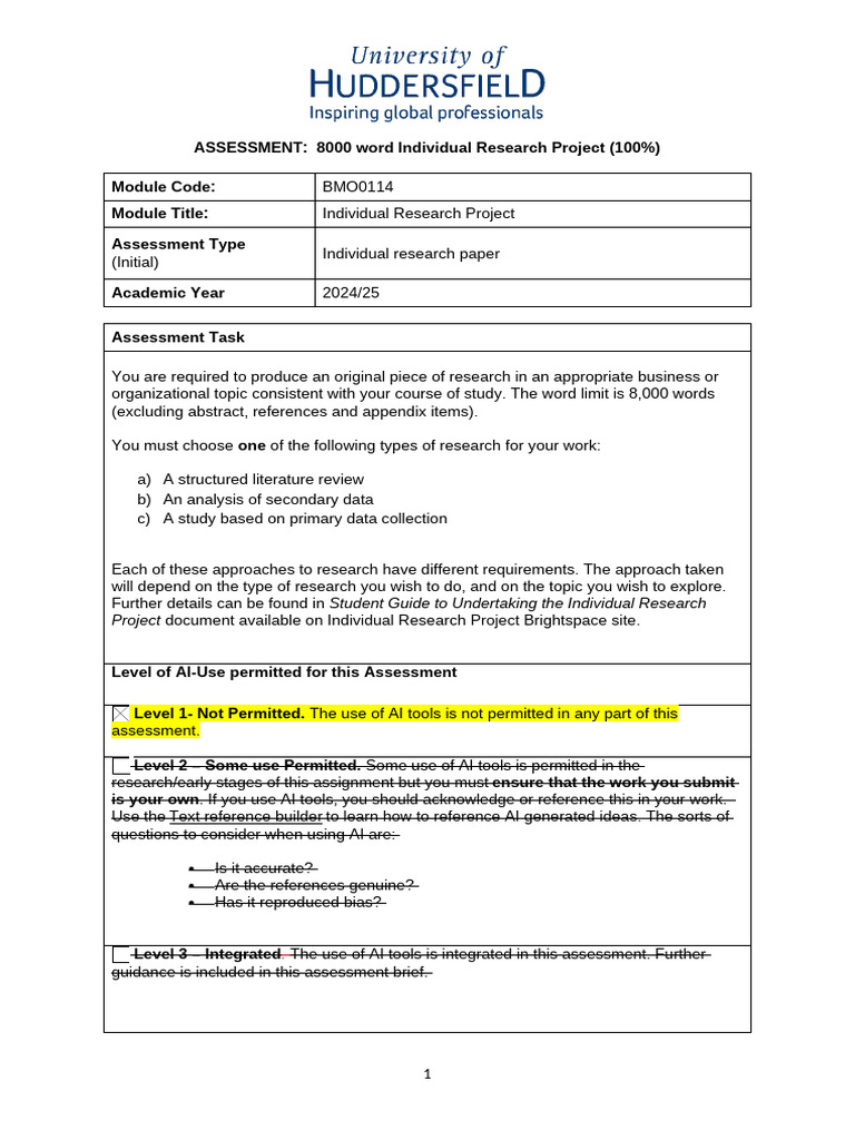 Bmo0114 Qgy Sps1 2425 Irp Assessment Brief | PDF | Knowledge | Citation
