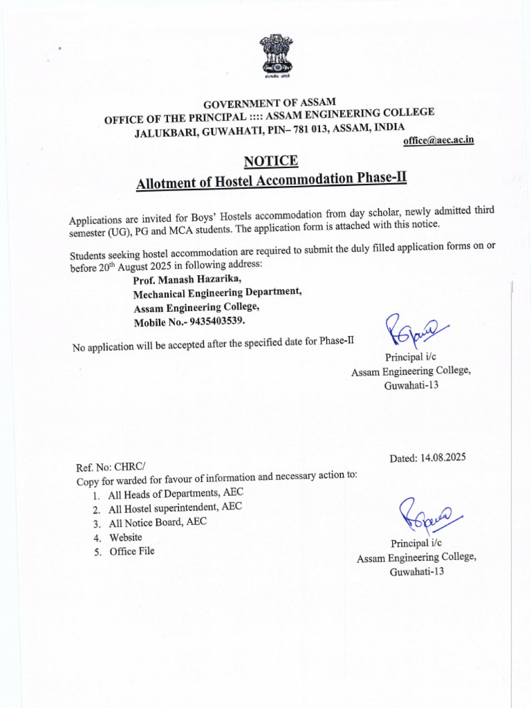 Hostel Accommodation Application Notice | PDF | Chess Openings | Chess