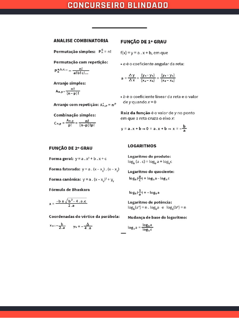 Fórmulas Part 1 | PDF