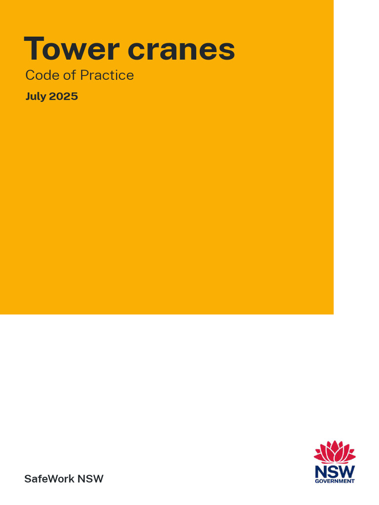 Tower Crane Code of Practice NSW | PDF | Occupational Safety And Health ...