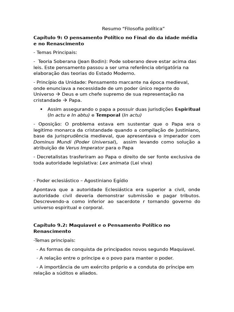 Resumo Filósofia Politica CP E TGE | PDF | Jean-Jacques Rousseau ...