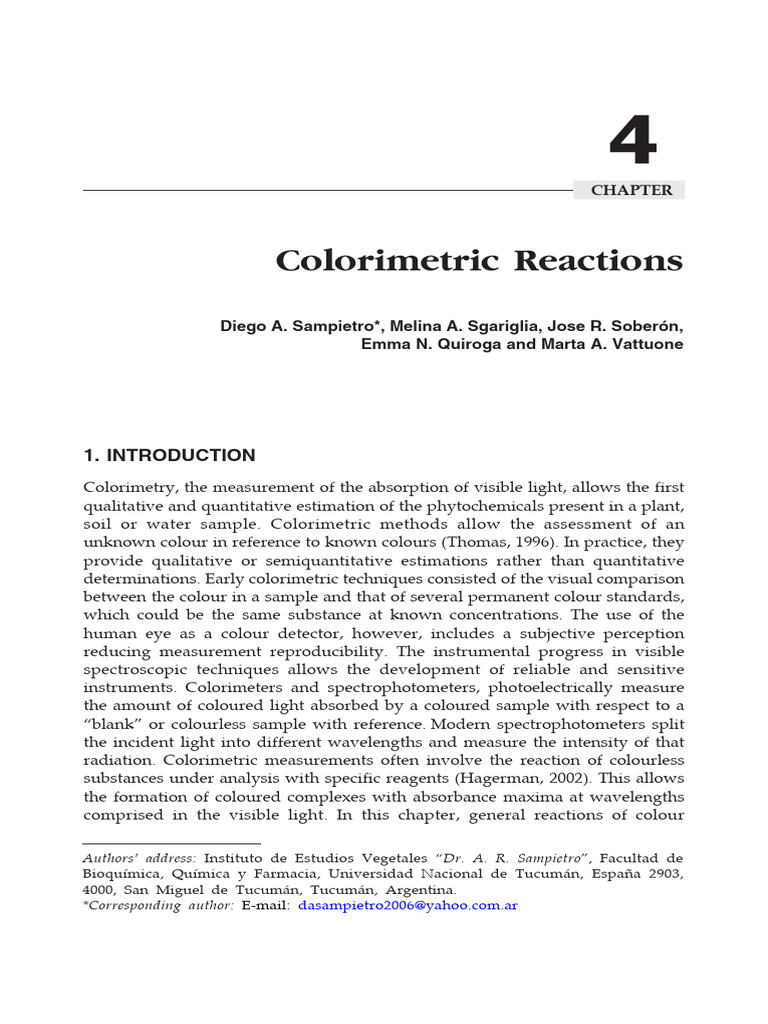 Colorimetry: Principles and Applications | PDF | Spectrophotometry ...