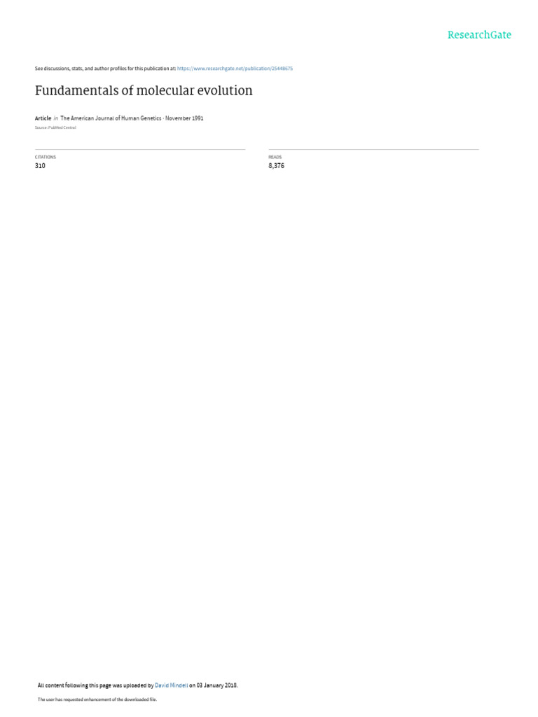 Fundamentals of Molecular Evolution | PDF | Molecular Phylogenetics ...