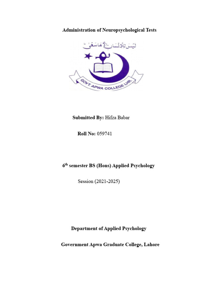 Biological Basis of Behavior FRONT PAGE (1) Hifza | PDF