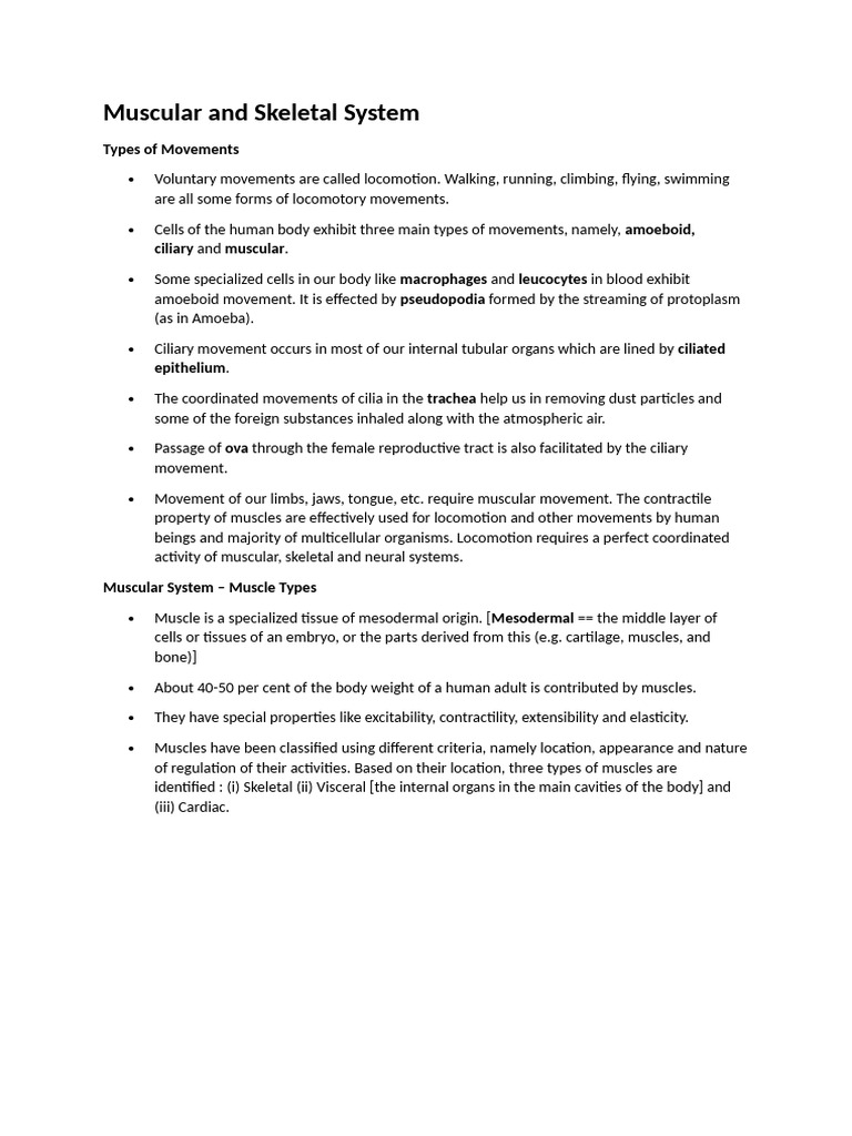 Muscular and Skeletal System Overview | PDF | Joint | Muscle