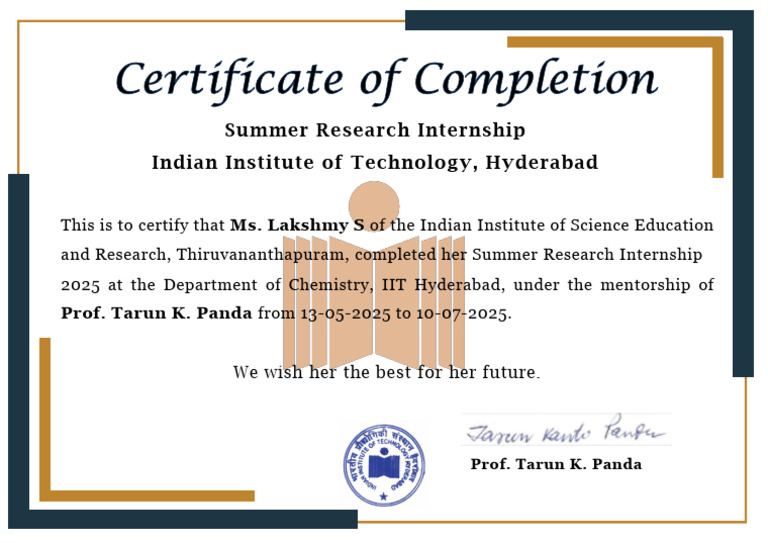 Certificate Template - Summer Internship 2025 Laksmi S | PDF