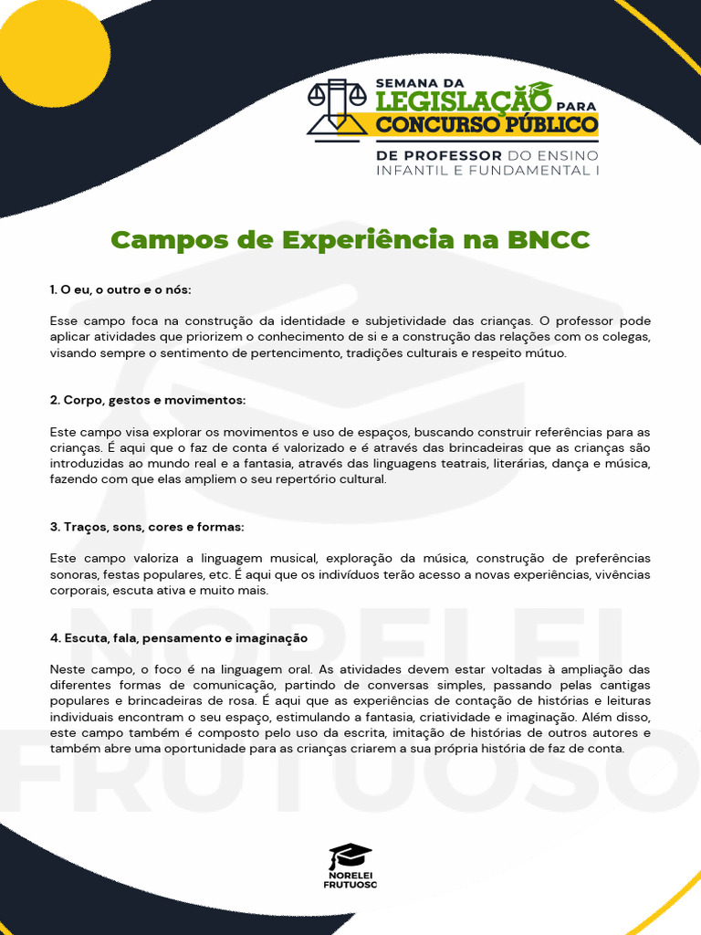 Campos de Experiência na BNCC | PDF