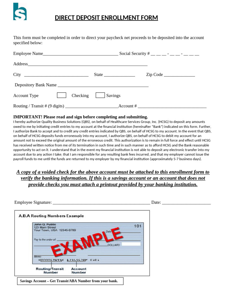 Direct Deposit Enrollment Instructions | PDF