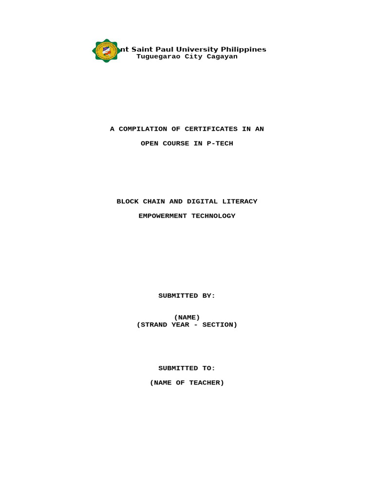 Template For PTECH Requirements 3 | PDF