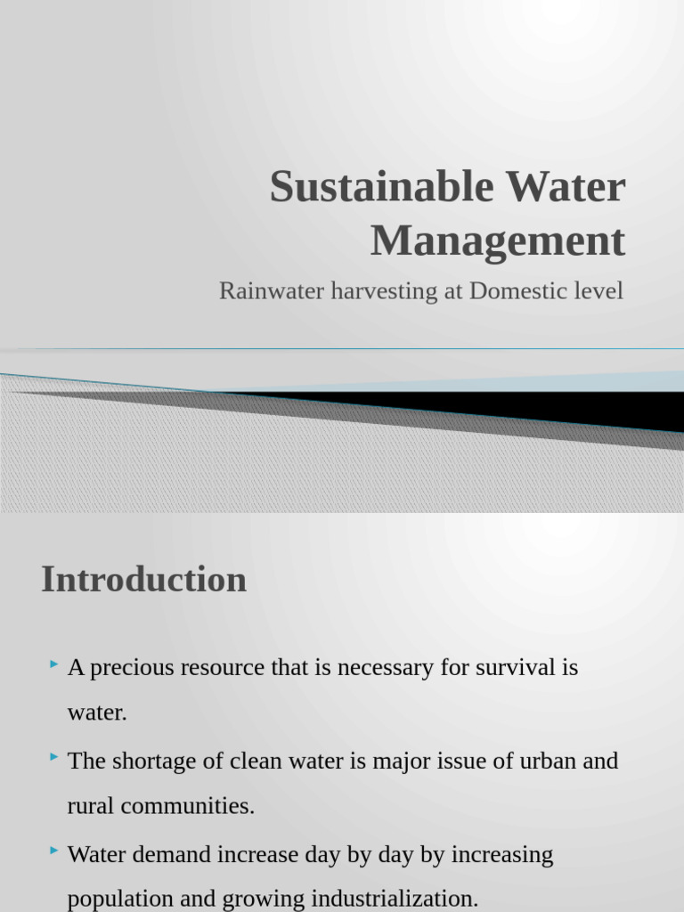 Rainwater Harvesting for Sustainable Water Use | PDF | Water | Water ...