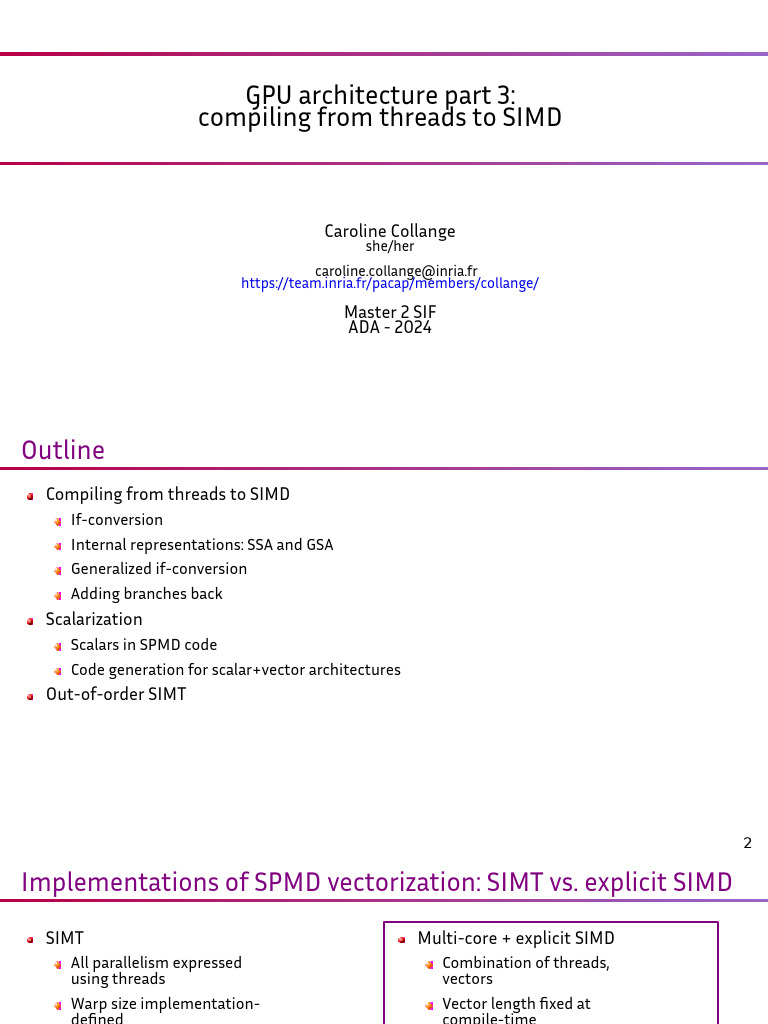 Compiling SPMD to SIMD Techniques | PDF | Graphics Processing Unit ...