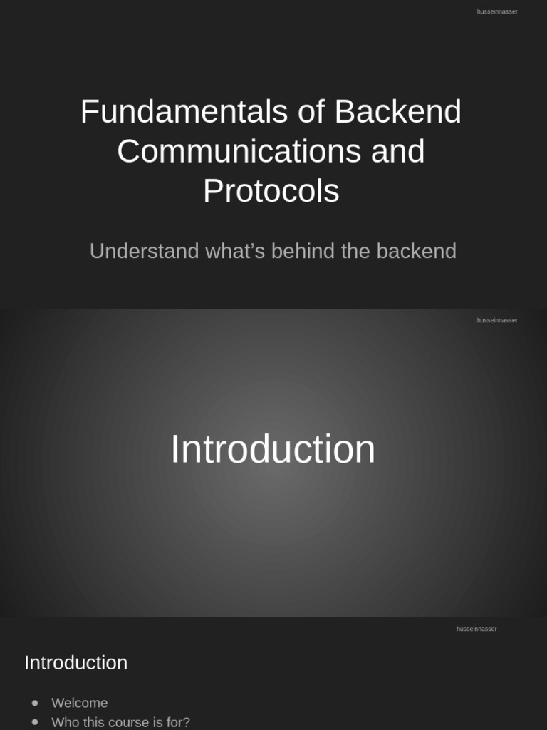 Backend Engineering Fundamentals Overview | PDF | Transmission Control ...
