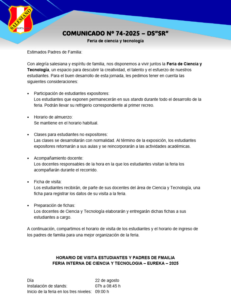 Feria de Ciencia y Tecnología 2025 | PDF | Science
