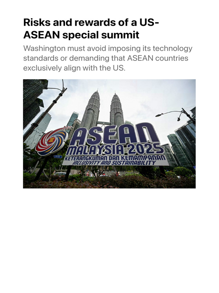 US-ASEAN Summit: Risks and Rewards | PDF | Trade | Tariff