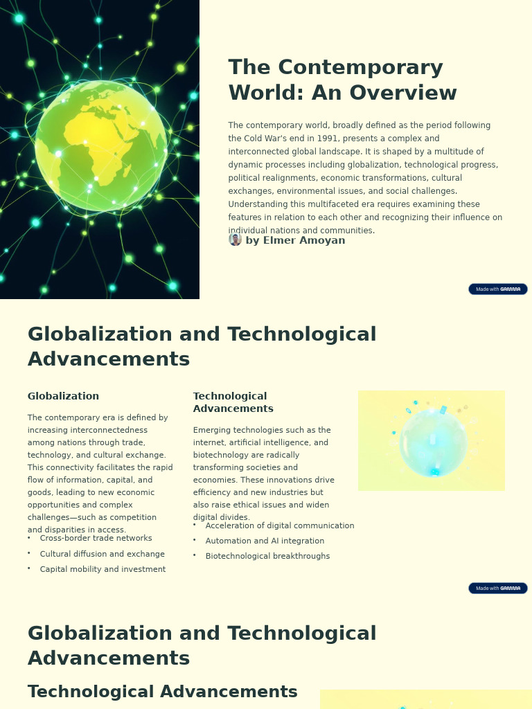 The Contemporary World An Overview | PDF | Globalization | Sustainability