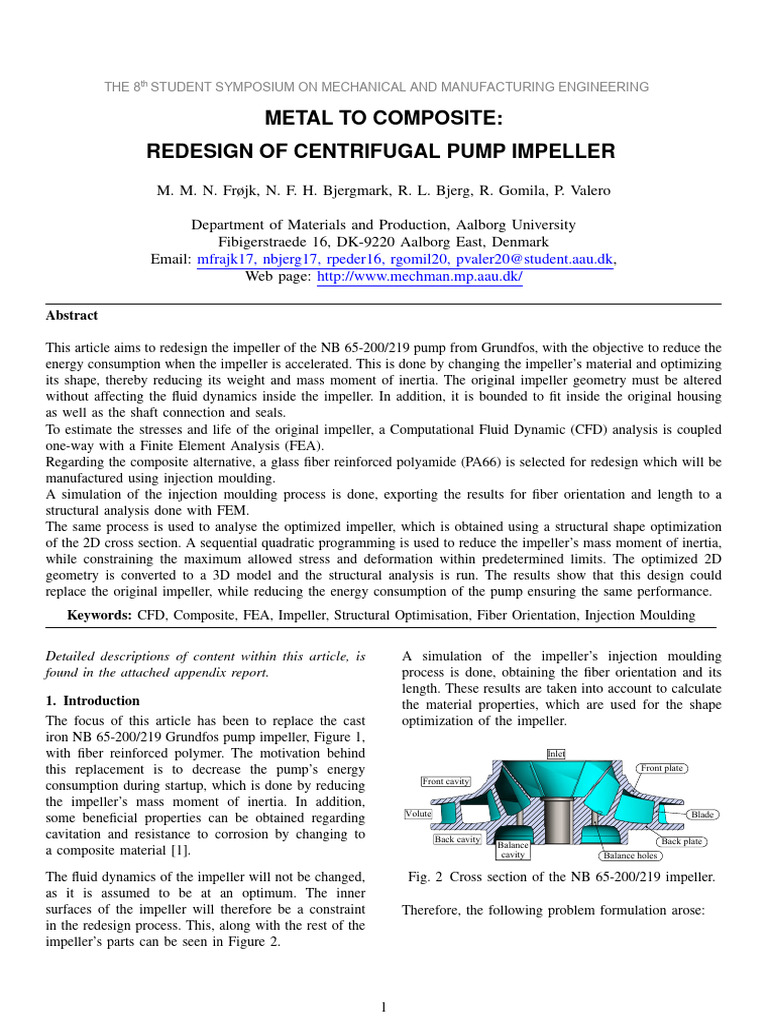 Redesign of Composite Pump Impeller | PDF | Stress (Mechanics ...