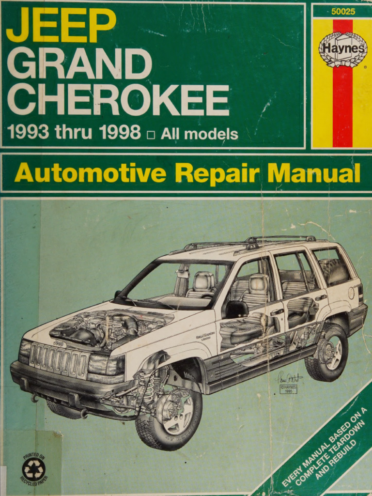 Jeep Grand Cherokee Repair Manual 1993-1998 | PDF | Screw | Nut