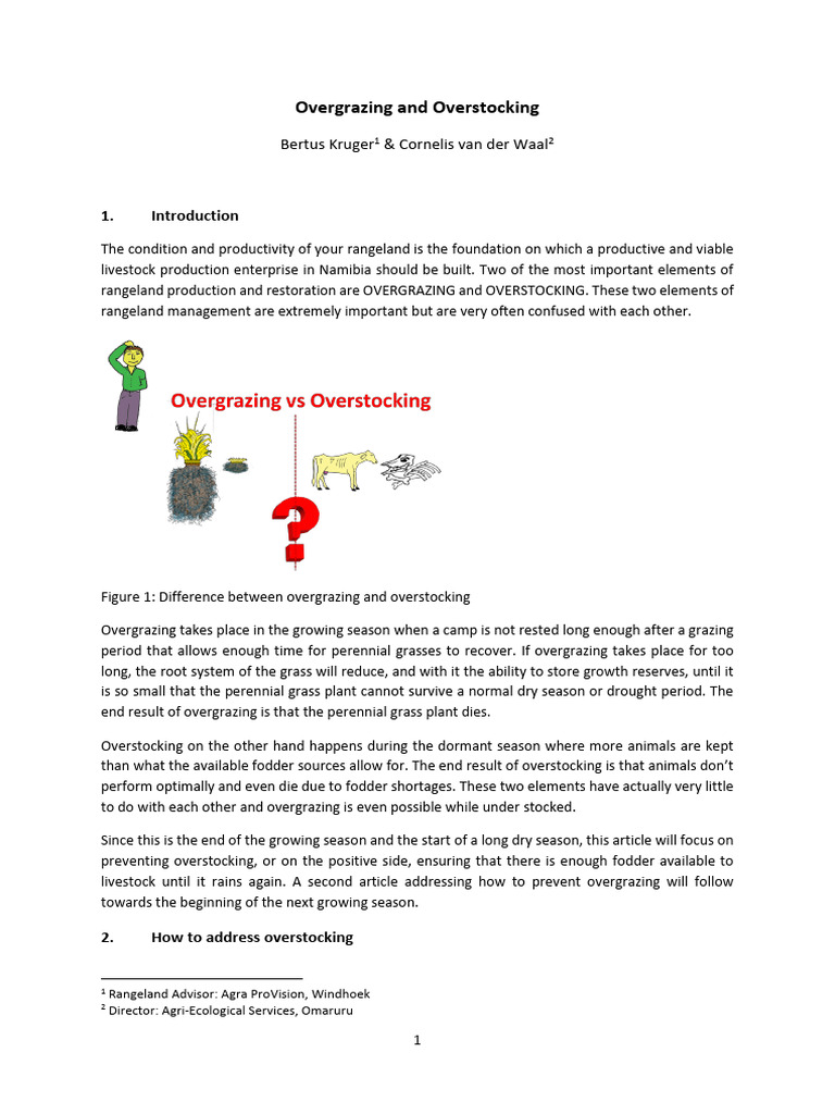 Managing Overstocking in Rangeland | PDF | Fodder | Grazing