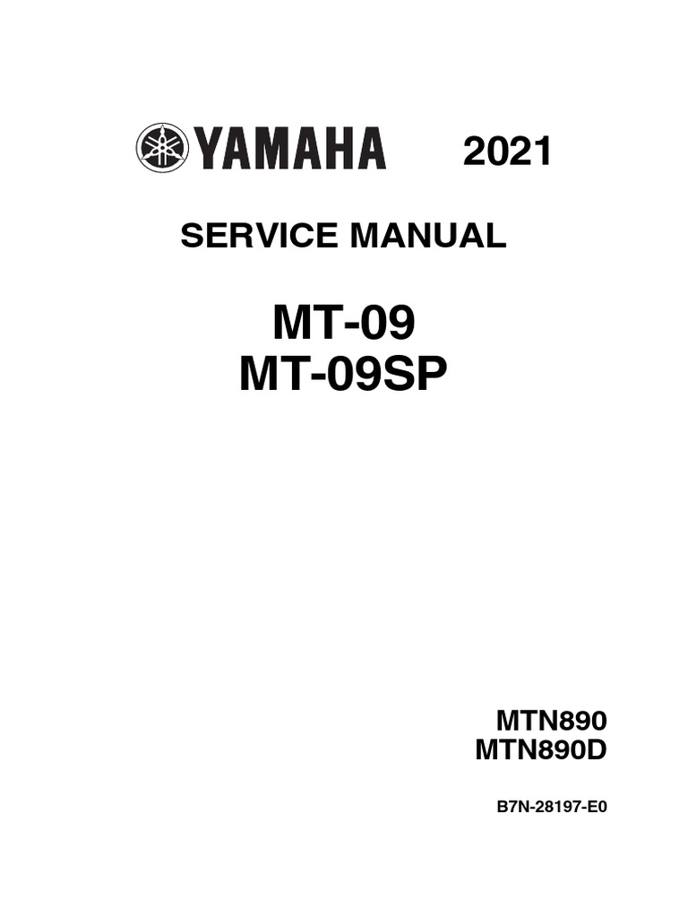 2021 Yamaha MT-09 Service Manual | PDF | Vehicles | Vehicle Technology