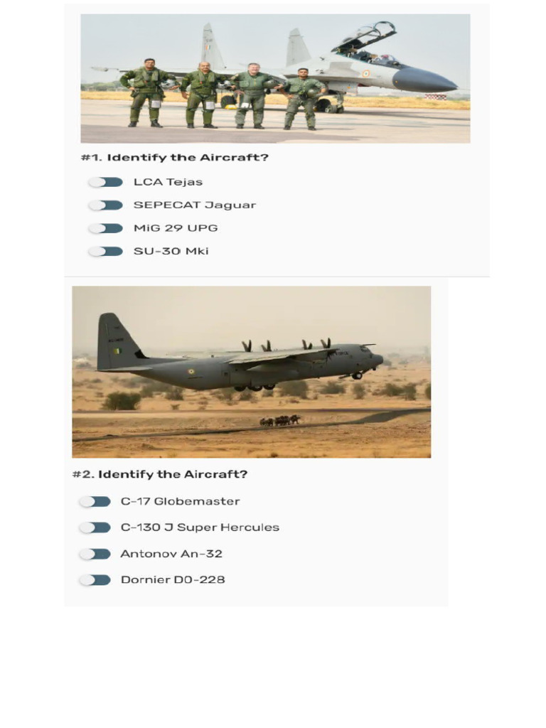Identify The Aircraft | PDF