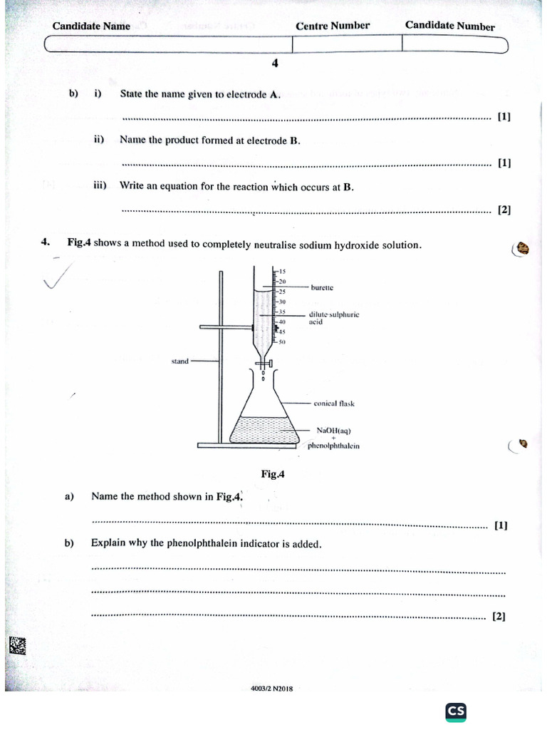 Combined Science..Nov 2018 P2 - 4 | PDF