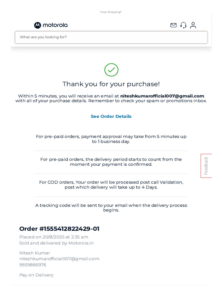 Order Confirmation #1555412822429 | PDF | Mobile Telecommunications ...