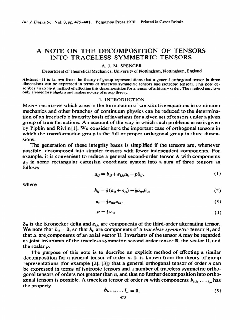 Decomposing Tensors into Traceless Forms | PDF | Tensor ...