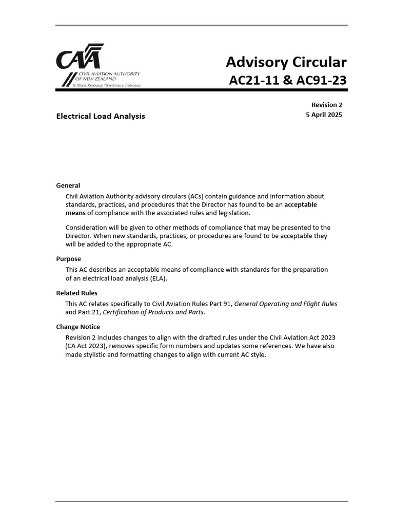 Ac021-11-Ac091-23 - NZ CAA | PDF | Power Inverter | Direct Current