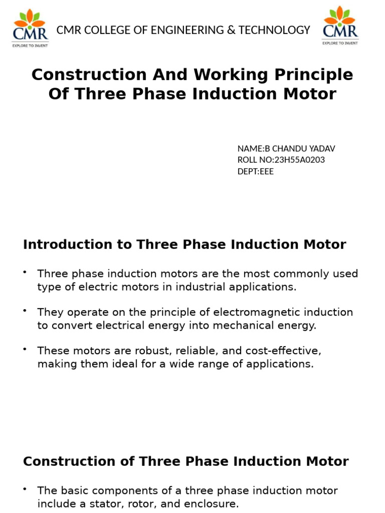 Three Phase Induction Motor Overview | PDF