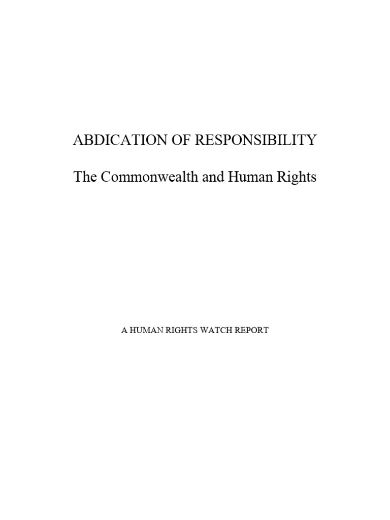 Commonwealth Human Rights Report 1991 | PDF | Prison | Justice