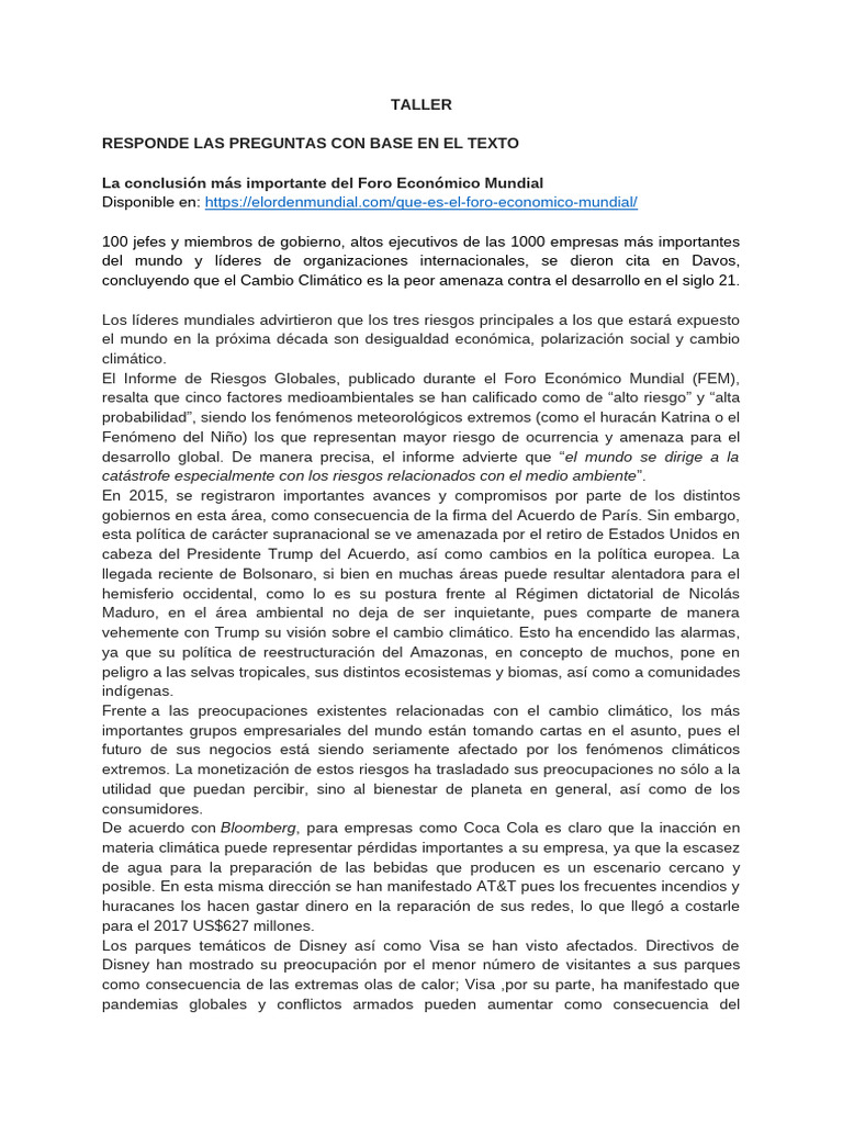 Taller Foros Informales | PDF | Fondo Monetario Internacional | foro ...