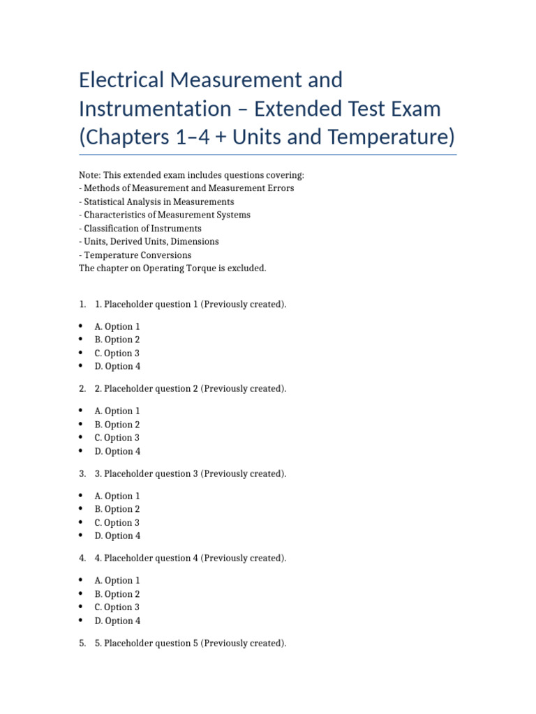 Electrical Measurement Exam Review | PDF | Units Of Measurement ...