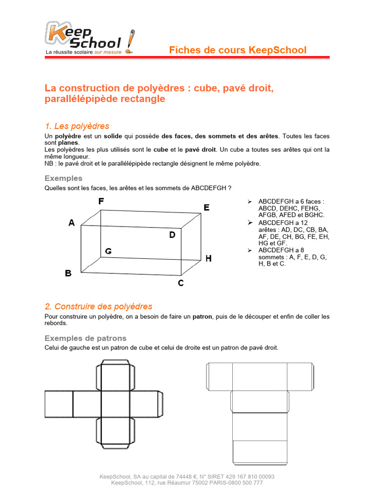 Construction de polyèdres simples | PDF