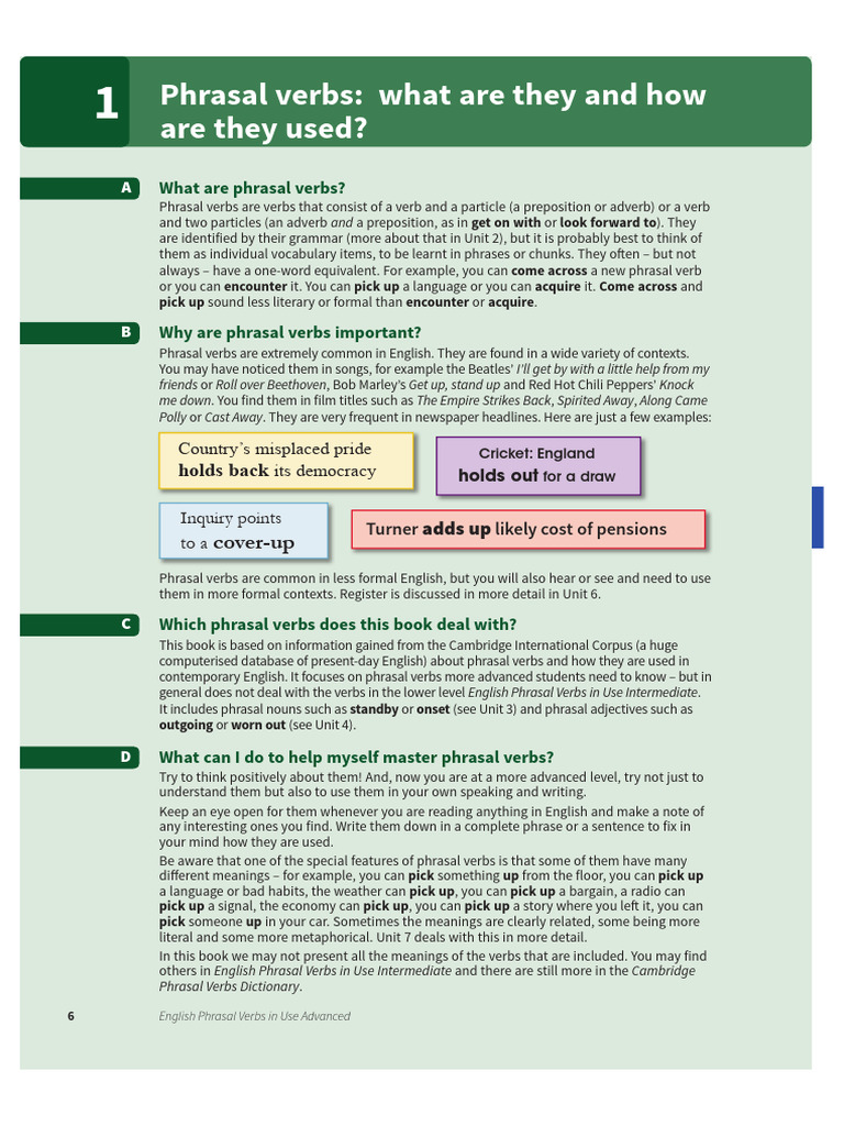 Phrasal Verbs 1 | PDF | English Language | Verb