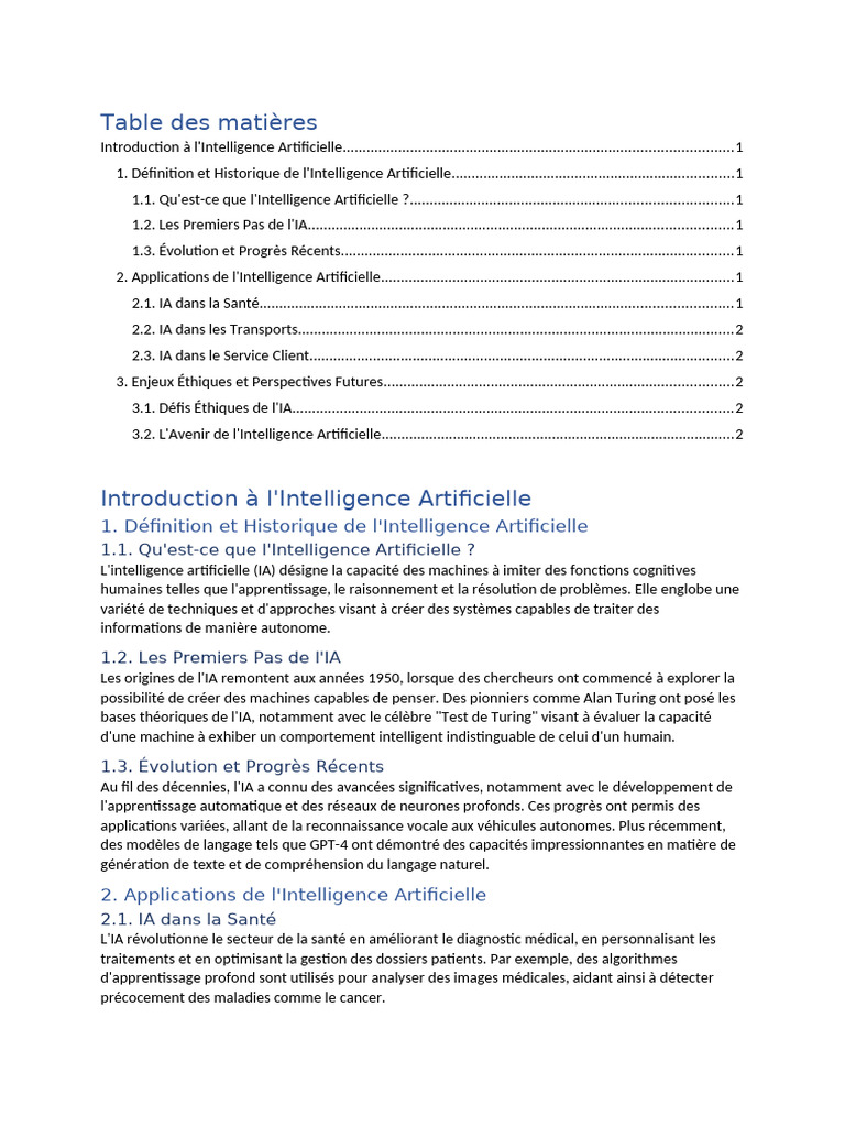 Introduction à l'Intelligence Artificielle | PDF | Intelligence ...
