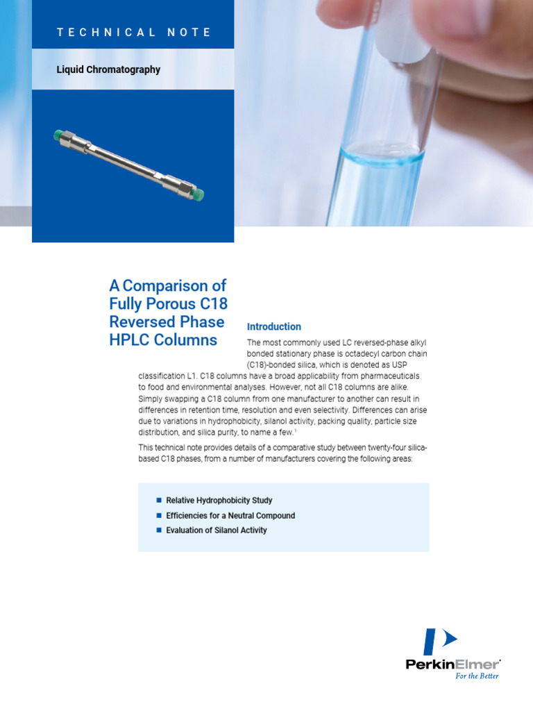 C18 Column Hydrophobicity Comparison | PDF | High Performance Liquid ...