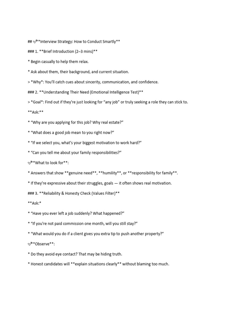 Smart Interview Strategies for Hiring | PDF | Body Language ...