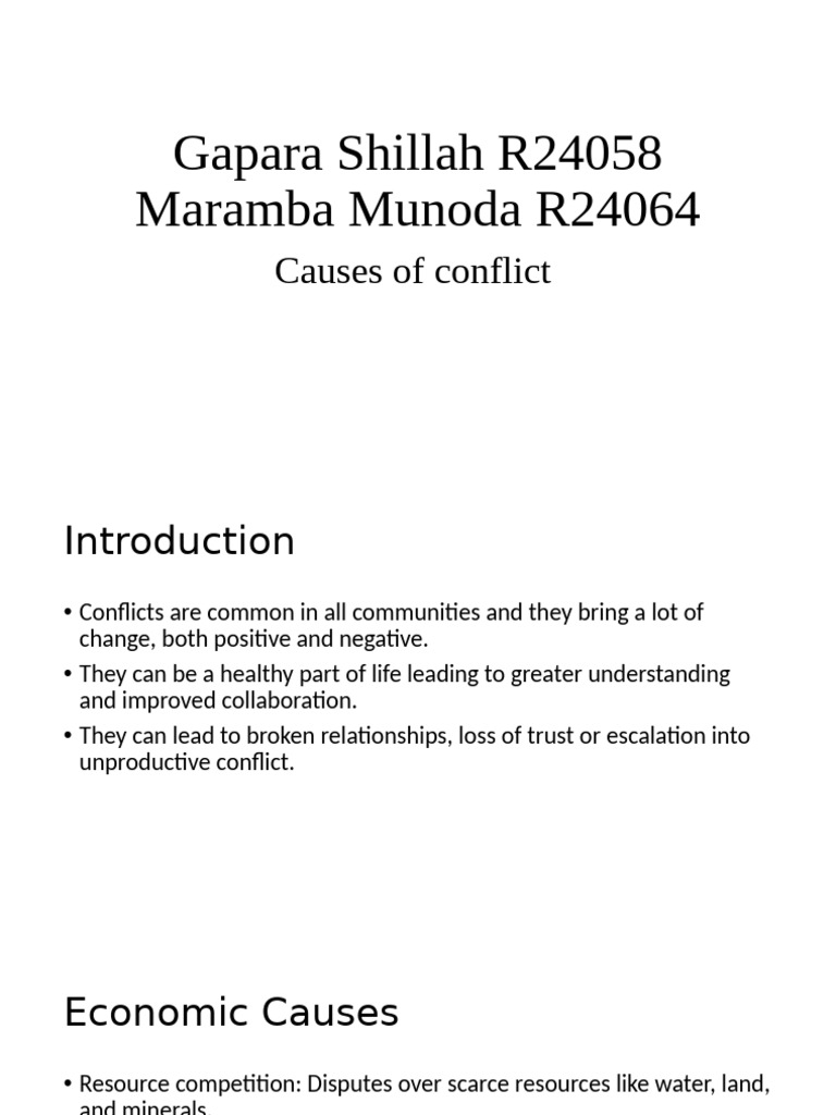 Causes of Conflict1 | PDF | Conflict (Process) | Social Psychology