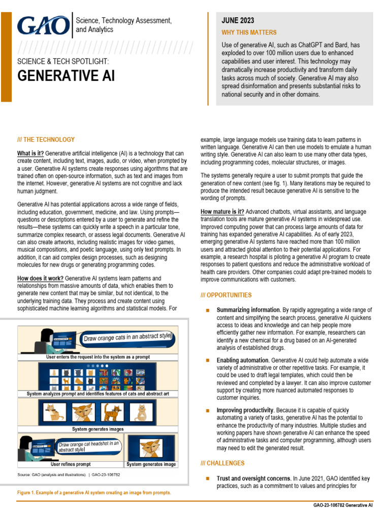 Generative AI: Opportunities and Risks | PDF | Artificial Intelligence ...