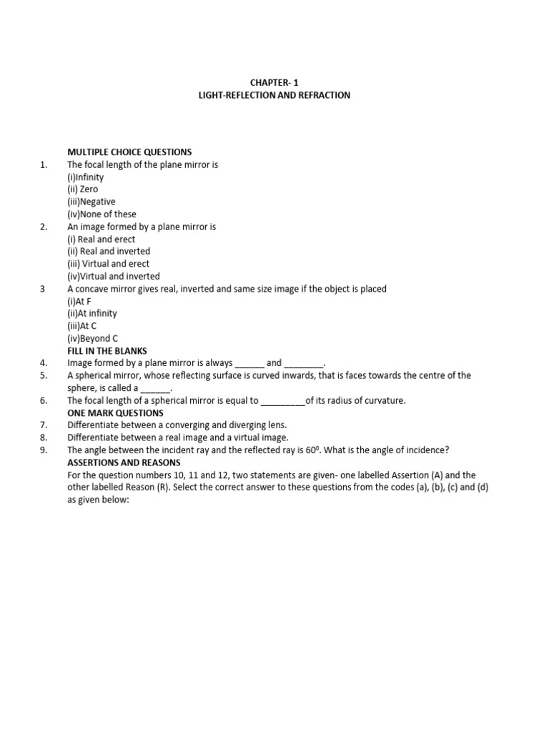 Light Reflection and Refraction | PDF | Refractive Index | Mirror